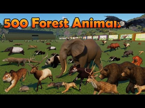 500 Forest Animals Race in Noah's Ark Planet Zoo included Lion, Elephant, Tiger, Deer, Panda, Bear