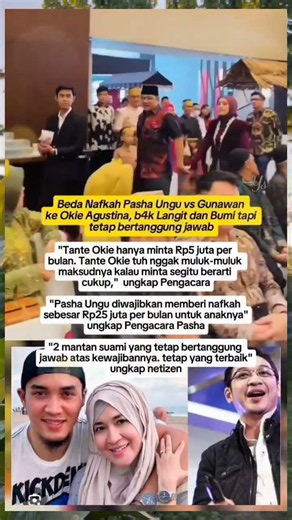 BEDA JAUH! Nafkah Pasha Ungu Rp25 Juta, Gunawan Cuma Rp5 Juta ke Okie Agustina?! 😱💸