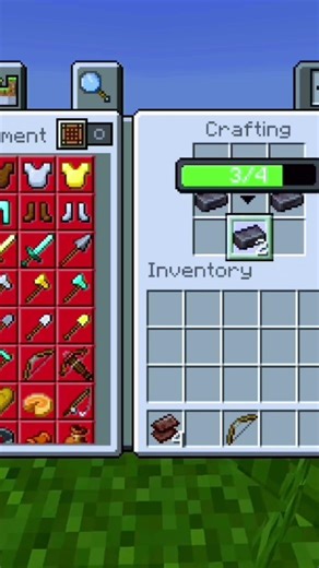 Minecraft netherite bow crafting #Minecraft #shorts