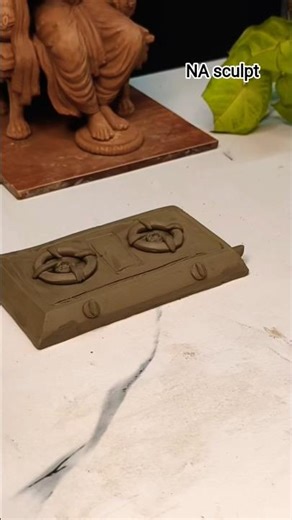 Mini Clay Gas Stove Making 😍 Realistic Mini Kitchen Set with Clay #stove #tranding #viral #diy #art