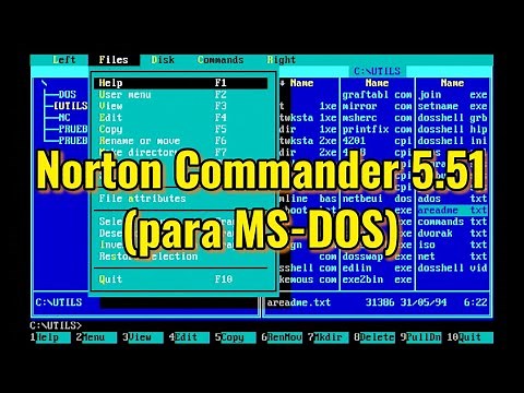 Norton Commander 5.51 FIle Manager: el explorador de archivos mas conocido de MS-DOS. Revisión.