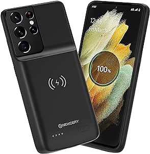 Amazon.com: NEWDERY Galaxy S21 Ultra 5G Battery Case, Qi Wireless Charging case with 4700mAh Backup Battery Pack, Portable Rechargeable Smart Battery Charger Case Compatible with Samsung S21 Ultra(6.8”) Black : Cell Phones & Accessories