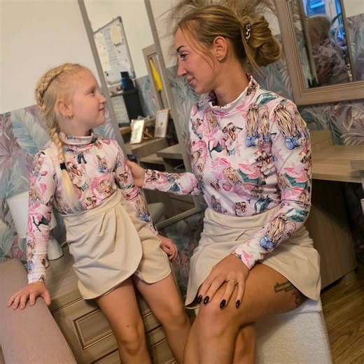 Passende Outfits für Mama und mich | Mutter-Tochter-Set mit langärmligem Oberteil und Rock | Familienlook | Größe S/M für Mama und 122 für Mädchen gina handmade - Etsy.de