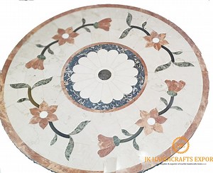 36" Round Table Top Coffee, Center, Side, Console Table Top Semi Precious Stones Inlay Work Hallway Decor - Etsy