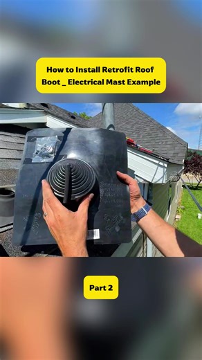 How to Install Retrofit Roof Boot _ Electrical Mast Example #usa #Electrical #fyp