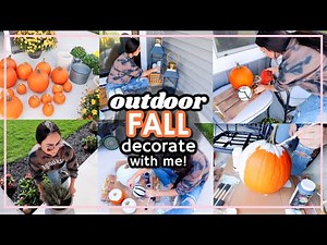 🍁 OUTDOOR FALL DECORATE WITH ME 2021! DIY Fall Decorating Ideas! | Alexandra Beuter