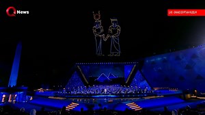 Drone show lights up Cairo skyline at GEM opening ceremony #GrandEgyptianMuseum #المتحف_المصري_الكبير #GEM #هدية_مصر_للعالم | Qnews