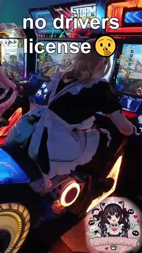 Who said Maids can't drive? #arcade #maid #dinosaur #cherry #cosplay #makeup #femboy #funny #shorts