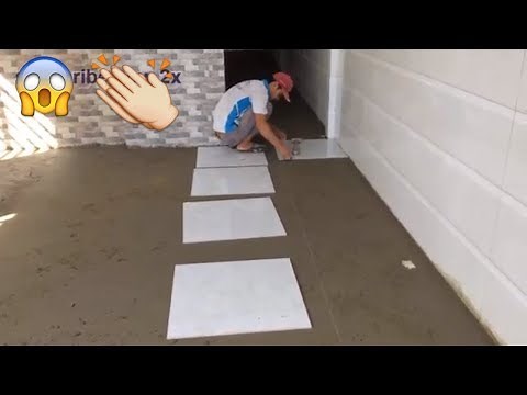 Floor Tile Installation Process - 60x60 cm polished tiles - building technology