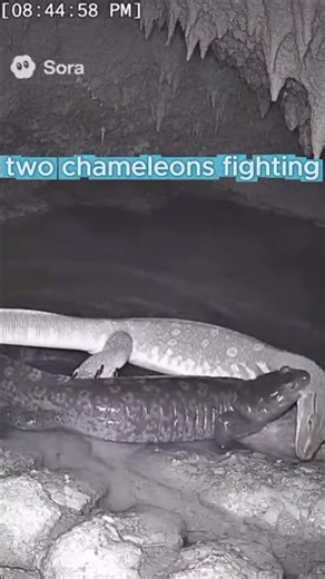 Two chameleons fighting #animals #cctvvideo #viral