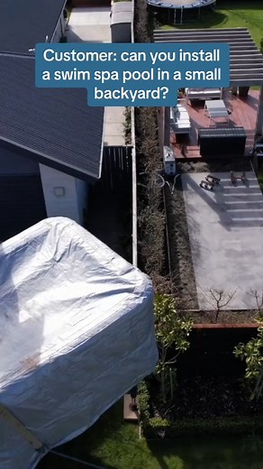 5.5K views · 16 reactions | Can you install a swim spa in a small backyard? Absolutely! You could be swimming in your swim spa in no time 朗 #swimspa #spa #hottub #pool #smallbackyard | Spa World | Facebook