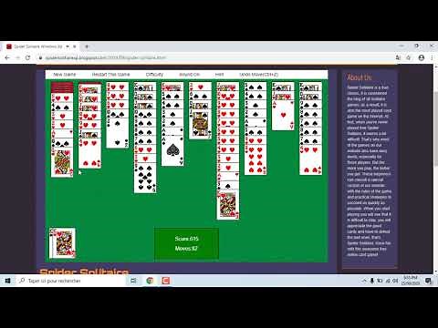 Playing Spider Solitaire Of Microsoft Windows XP in Browser medium Two Suit #2