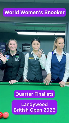 6.6K views · 120 reactions | Quarter finalists Landywood British Open 2025:  Ng On Yee -  So Man Yan gbeng Rebecca Kenna -  Bai Yulu  Mink Nutcharut -  Chan Wai Lam  Narucha Phoemphul - gbeng Reanne Evans Scores & results: https://snookerscores.net/tournament-manager/2025-landywood-british-womens-open/live-scores #snooker #womenssnooker Music: Music Cocktails / Musician: AlexGuz | World Women’s Snooker | Facebook