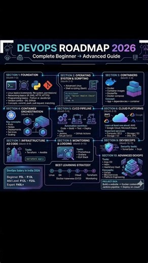 “DevOps Roadmap 2026 🚀 | Zero to Hero Complete Guide to High-Paying Cloud & Automation Jobs #devops