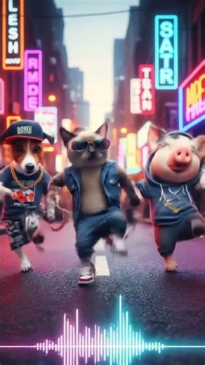 Animals Hip Hop Dance Crew 🐾🕺 | Dog, Cat & Pig Breakdance on Streets! #youtubeshorts #shortsfeed