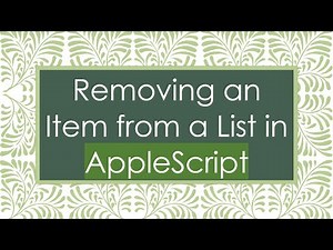 Removing an Item from a List in AppleScript