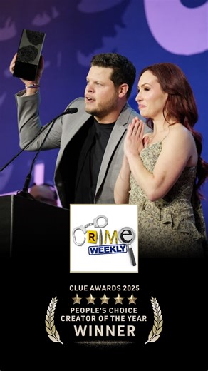 They say third time’s the charm, right? Stephanie Harlowe & Derrick Levasseur of @crimeweeklypod accepting the Creator of the Year award at the 2025 CLUE Awards.✨ Here’s to all the creators who make this community what it is — for never stopping, never settling, and always sharing the stories that matter. #CrimeWeekly #CrimeCon #CLUEAwards | CrimeCon