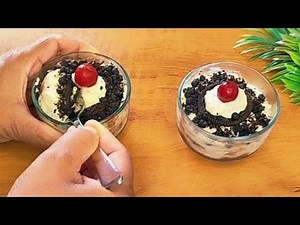5min fireless cooking recipe for competition /soft, tasty , fluffy Oreo black forest cake.