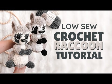 LOW SEW Crochet Raccoon Step-by-Step Tutorial 🦝💕