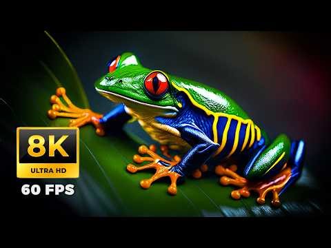 Real 8K 60FPS | Amazing Rainforest Wildlife & Relaxing Music (Ultra HD)