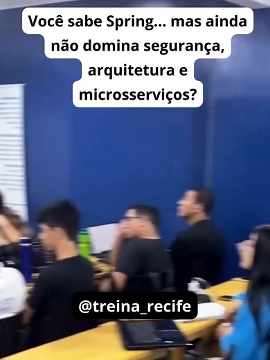 Quer dominar Segurança, Arquitetura e Microsserviços na prática? Curso presencial de Spring Boot Avançado começa dia 12 de janeiro de 2026. 🗓 Aulas segundas e quartas — 19h às 22h 📚 10 encontros (30 horas/aula) 💰 Investimento: R$ 395,00 👨‍🏫 Prof. Alexandre Junior Turma para quem já sabe Spring e quer evoluir para o próximo nível. 📩 www.treinarecife.com.br