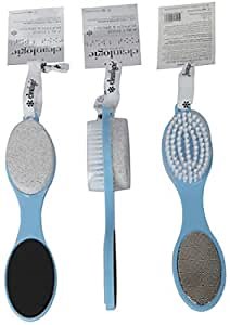 Cleanlogic Bath and Body 4-in-1 Pedicure Foot Buffer & Brush with Pumice Stone - assorted colors (Pack Of 6)