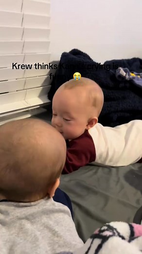 5.6K views · 101 reactions | one Velcro baby & one chill baby ❤️ Thank goodness i have one of each HAHAHA #twinboys #kanenkrew #twinmom #velcrobaby #chillbaby (pls excuse the spit up on the bed ) | Madisonjoelyy | Facebook