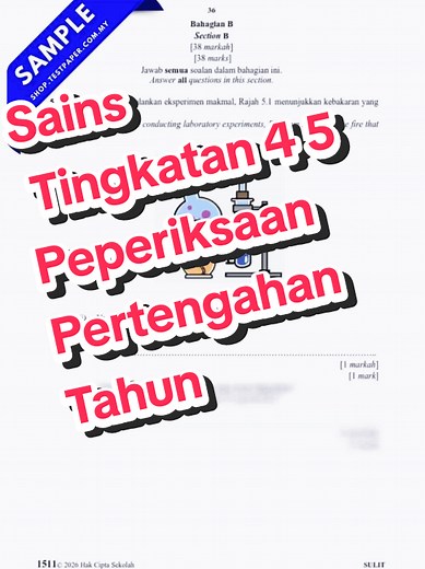 Sains Tingkatan 4, 5 : Peperiksaan Pertengahan Tahun Modul Tingkatan 4 : https://tpaper.my/39cnkk96 Tingkatan 5 : https://tpaper.my/bddh5twb https://tpaper.my/39cnkk96 🖨️ PDF Soalan tersedia dalam dwibahasa. Menggunakan format Sijil Pelajaran Malaysia (SPM). Modul terdiri daripada 2 set dan setiap set mengandungi: Kertas 1 Kertas 2 Jawaban lengkap disediakan. https://t.me/didik_cemerlang/9244 #sains #spm #ppt #safura76 #didikcemerlang