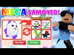 🌈🐶 TRADING MEGA SAMOYED IN ADOPT ME! (ROBLOX)