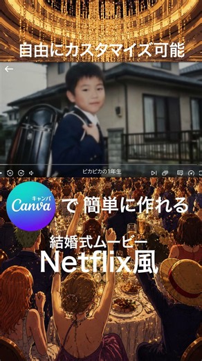★自作応援★Canvaテンプレで作るNetflix風 結婚式ムービー