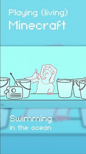 Playing (living) Minecraft: Swimming in the ocean #animation #minecraft