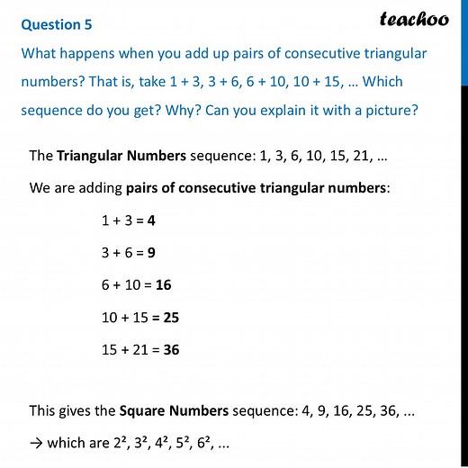 What happens when you add up pairs of consecutive triangular numbers?