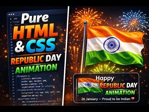 Republic Day Special | Indian Flag Animation Using HTML & CSS 🔥#26January #RepublicDay #IndianFlag