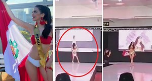 Miss Teen desfiló con el pabellón nacional como pareo y desata polémica en redes | VIDEO