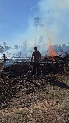 Tractor is down so Burning a little at a time. #landclearing