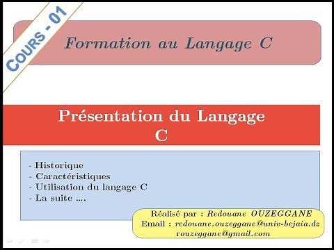 Formation C - Cours 01 - Présentation du Langage C