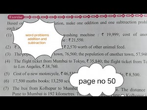 STD 4 CHAPTER 9- WORD PROBLEM ADDITION AND SUBTRACTION EXERCISE PAGE NO 50.