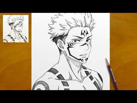 How to Draw Ryomen Sukuna Step by Step | EASY Jujutsu Kaisen Pencil Drawing
