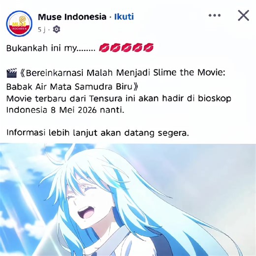 udh di konfirmasi Tensura Movie bakalan rilis di bioskop Indonesia 🥳 #tenseishitaraslimedattaken #tensura #rimuru #rimurutempest #fypシ゚