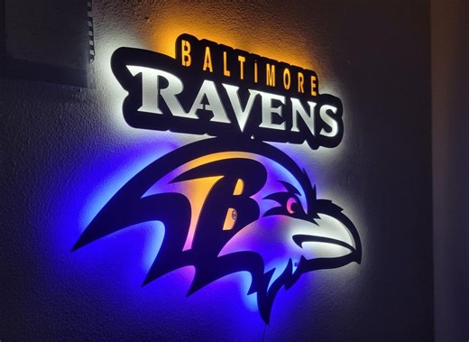 Ravens LED Wall Art - Baltimore NFL Football Logo Man Cave & Game Room Decor - Etsy
