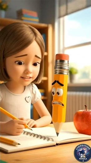 Girl and pencil working on homework, #anime, #animation , #cartoon