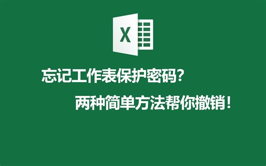 忘记工作表保护密码？两种简单方法帮你撤销工作表保护！