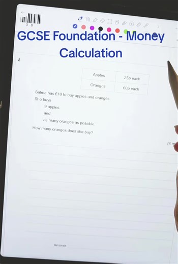 #gcse #gcsemaths #studytok #gcsemathsexamquestions #moneycalculation #uk
