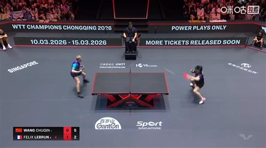 2026.3.1 WTT新加坡大满贯|男单|半决赛 14:15 T1王楚钦🇨🇳 4：1 费利克斯·勒布伦🇫🇷 【10-12，11-8，11-9，11-5，11-9】 2026.3.1 WTT Singapore Smash | Men's Singles | Semifinals 14:15 T1 Wang Chuqin🇨🇳 4：1 Félix Lebrun🇫🇷 【10-12，11-8，11-9，11-5，11-9】 #王楚钦 #大头 #耶耶 #向日葵 #最美好的开始 #坚定自信 #一起坚定自信 #来日方长 #健康涨球 #全力以赴 #奔向太阳 #最好的他们 #我们的骄傲 #新加坡大满贯 #新加坡 #男单 #半决赛 | 蘇小小