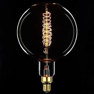 Giant Edison Bulb G200 Vintage Incandescent 60W Spiral Filament 110/130V E26 Big Size Light Bulb (G200)