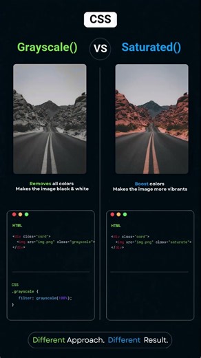 6/100 Tricks: Grayscale vs Saturate in CSS 🔥 #coding #python #gsap