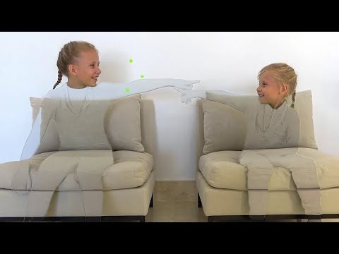 The invisible kids played a prank and joke on dad hide and seek