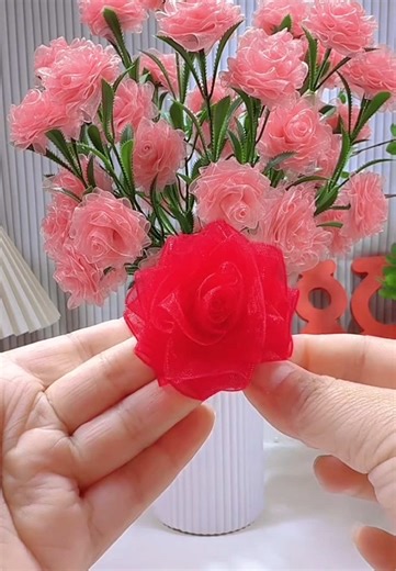 DIY Ribbon Rose Flowers for Unique Home Decor