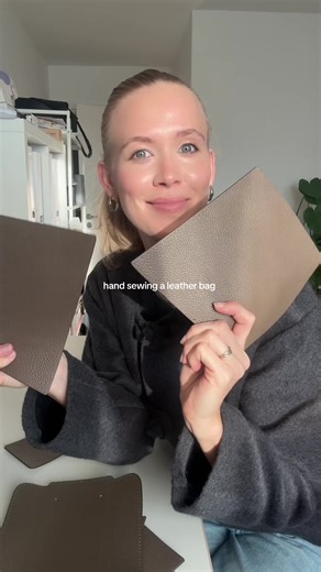 Relaxing Hand Sewing a Leather Bag Tutorial