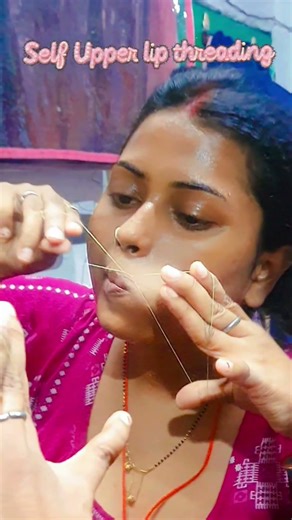 खुद से थ्रेडिंग कैसे करें|upper lip threading #threading #Makeup #beauty #beautician #makeuptutorial